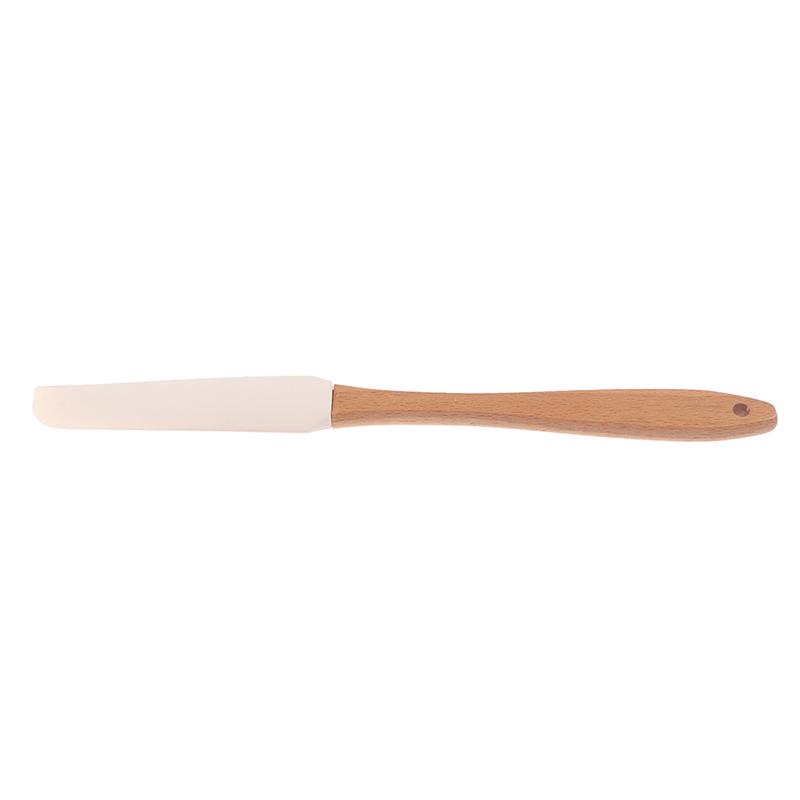1Pc Schaber langlebig Holz Griff Utensil Spachtel Creme Butter abnehmbare Silikon