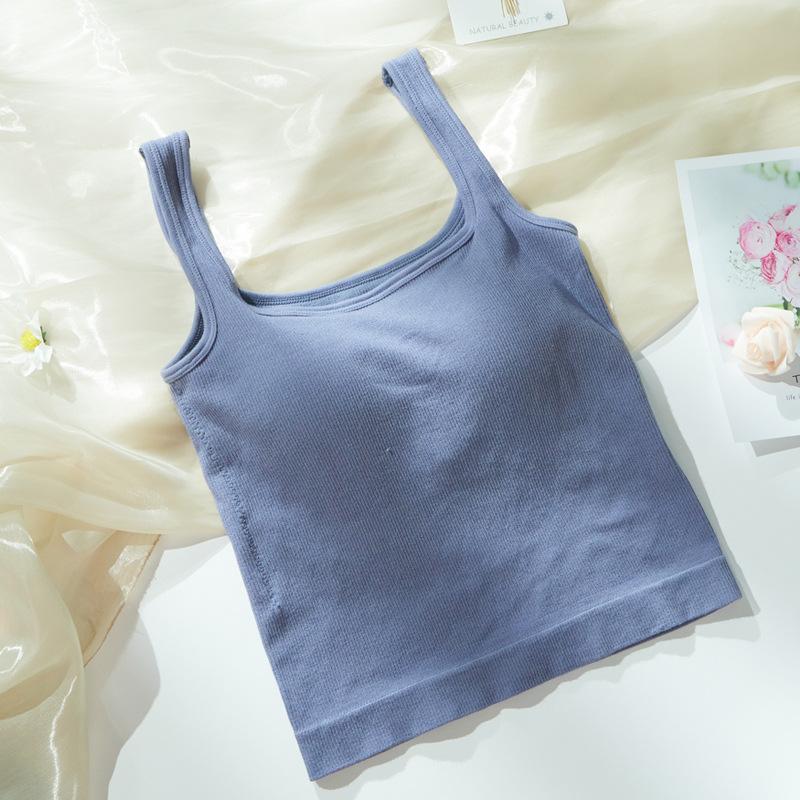 White Strap Vest with Chest Pad Women Wear Outside The Inside with A Base Sports Network Red Ins Super Hot Summer Sexy Top