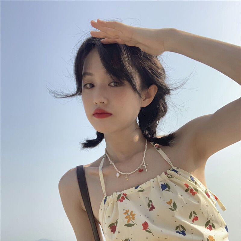 Solo Girl Summer Floral Bowknot Halter Tie-Up Dress