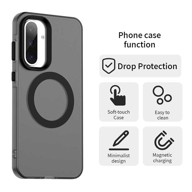 For Samsung Galaxy A36 5G Case Magsafe Wireless Charging Cover Samsung Galaxy A06 A16 A26 A36 A56 5G Matte TPU Phone Case Bumper