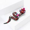 Fashion High-End Versatile Rhinestone Cauliflower Snake Brooch Creative Exquisite Men'S And Women'S Suit Shirt Corsage Jewelry Pin