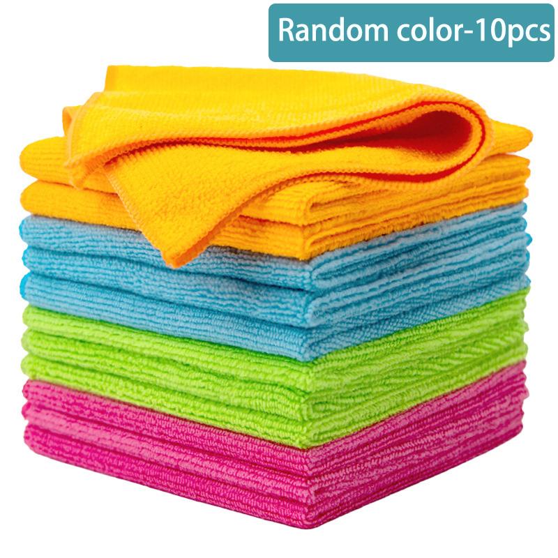 10pcs Microfiber Cleaning Cloths,Absorbent Lint-Free Cleaning Rags Microfiber Towels for Car Mechanic Garage Housekeeping