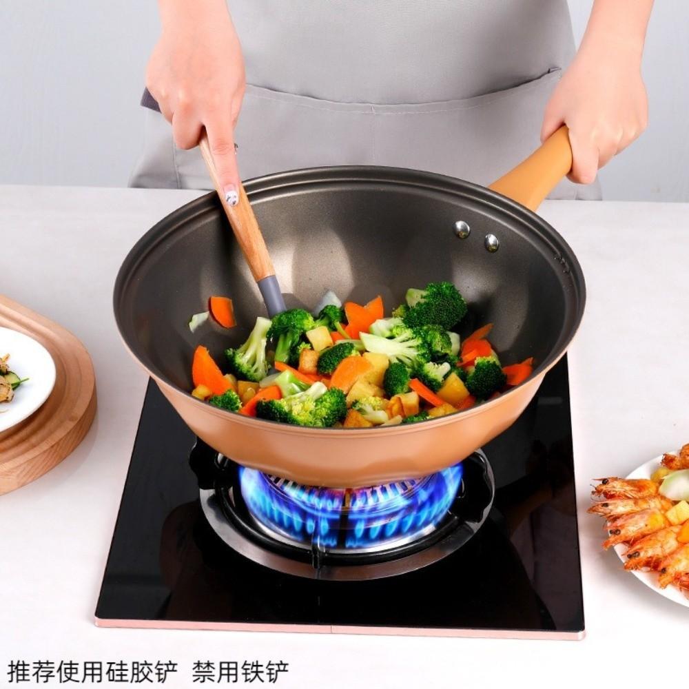 Non Stick Steaming Frying Pan Soup Pot with Lid Gas Stove Pot Micro Pressure Steamer Wok  Kitchen