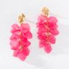 Pinkdudu Fashion 4 Color Acrylic Rose Petal Drop Earrings Romantic Charming Flower Dangle Earring for Women Jewelry PD1246