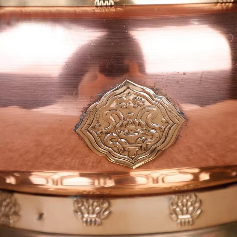 Tibetisches Toba Glasflasche Lebensmittelbehälter Tantrisches Kupfer Handwerk Buddhistisch Große Kapazität Opfergabe Zuhause Innen Schreibtisch Dekorativ