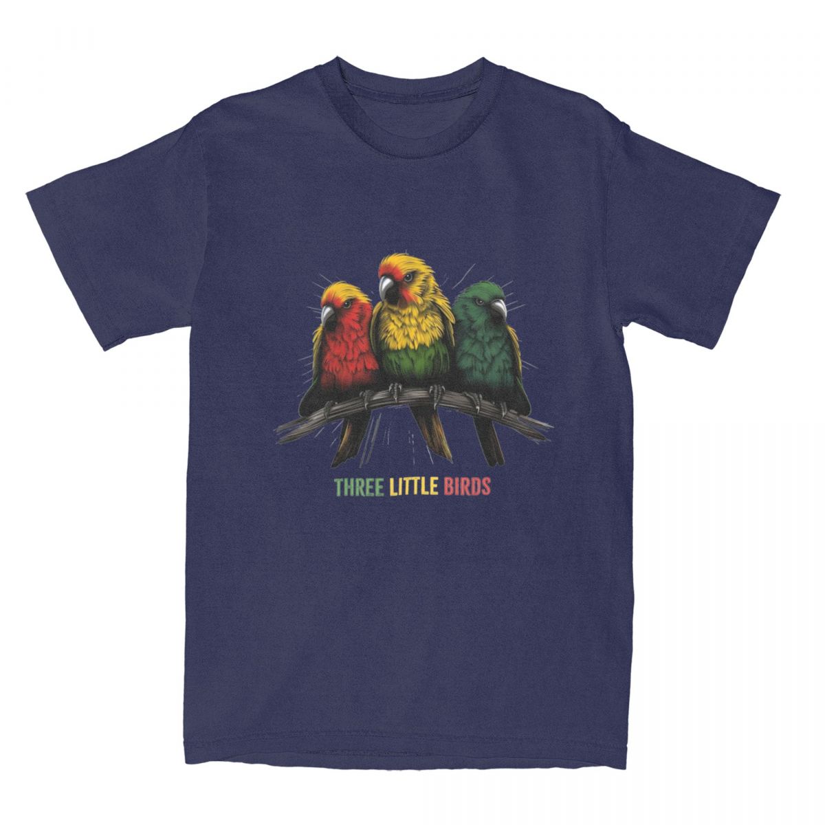 GUOYAN TOP Kawaii Drie Kleine Vogels Reggae T-shirt Heren 100% Katoen Korte Mouw Bob Marley Ronde Hals Zomer Top T-shirts XL