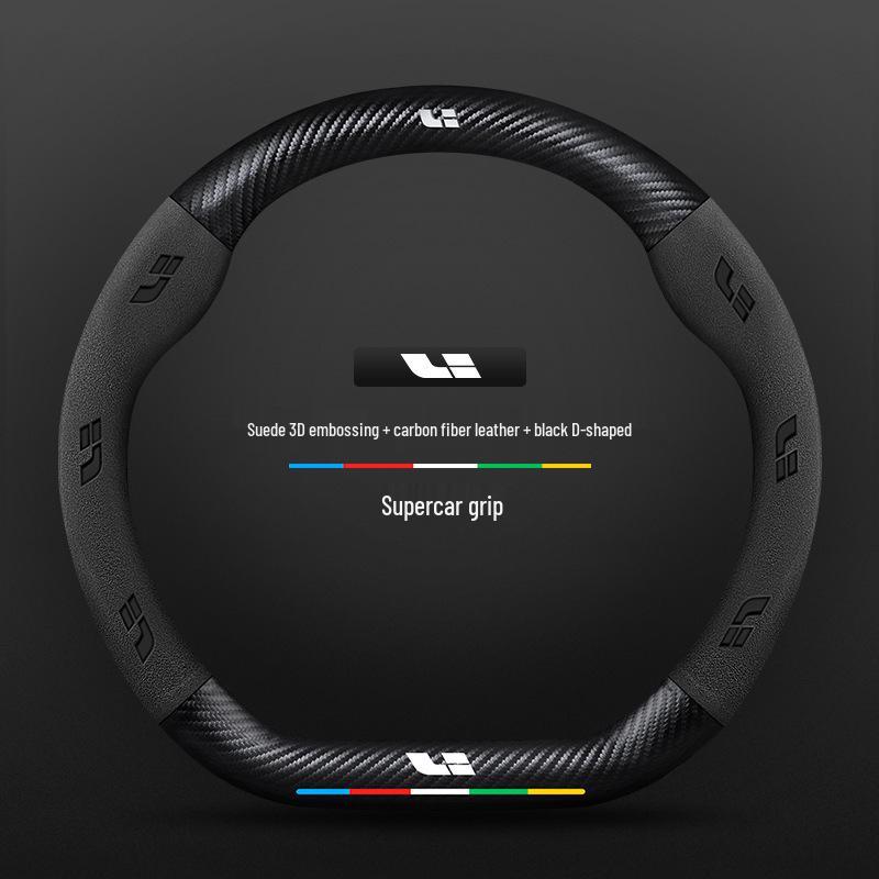 Ideal Steering Wheel Cover – Genuine Leather & Suede, Carbon Fiber, Four Seasons Compatible (Models: ONE L9, L8, L7, L6 MEGA)