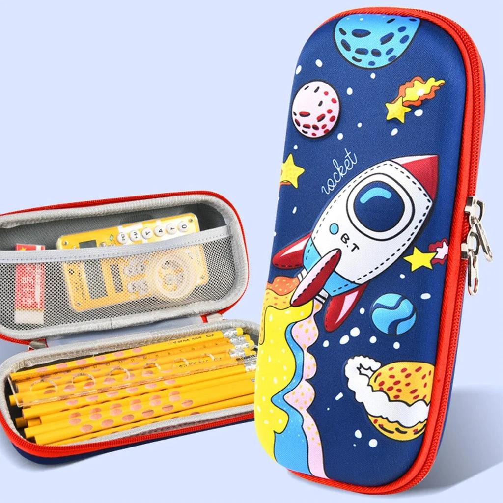Cartoon 3D Pencil Case Kawaii Large Capacity Waterproof Pen Bag Stationery Storage Box for School Supplies