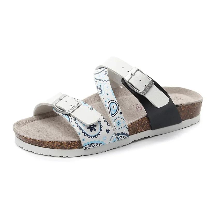 Fashion 6 Style Women Men Slippers Flip Flops Summer Beach Cork Love's Flats Sandals Casual Shoes Mixed Colors Big Size 35-46