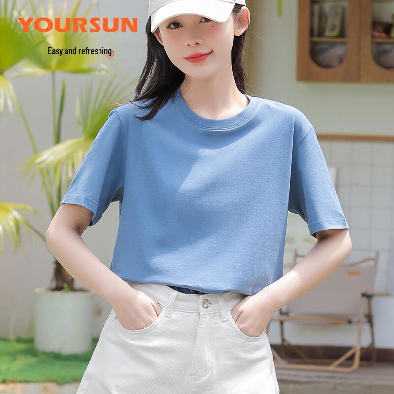 Yiershuang Women's 100% Cotton Round Neck Short Sleeve T-Shirt