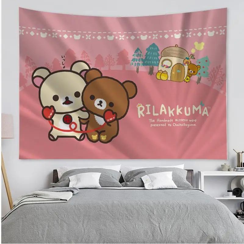 

Гобелен для офиса, гостиной, милый гобелен с изображением медведя, украшение для дома, стены, гобелен 100x75cm