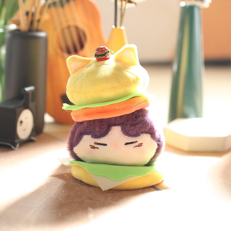 Cute Hamburger 2D Small Pendant Plush Toys Doll Bag Hanging Decoration Keychain Doll Doll Doll