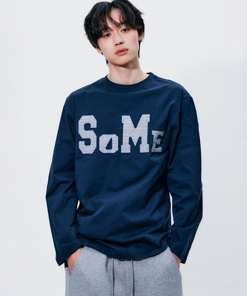 SOMEPLACE MAN Some Star Applique Point Oversized Long Sleeve T-Shirt _3 Colors