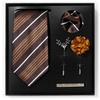 Tie Men'S Net Color Striped Cashew Flower Men'S Tie High Sense 6-Piece Gift Box Men'S Suit Accessories