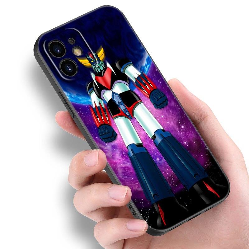 UFO Roboter Grendizer Telefon Fall Für Apple iPhone 14 13 12 Mini 11 Pro Max 7 8 XR X XS 7 8 Plus SE 2020 2022 Schwarze Abdeckung