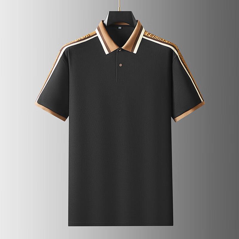 Dibinze Men's Plus Size Silk & Linen Blend Polo T-Shirt