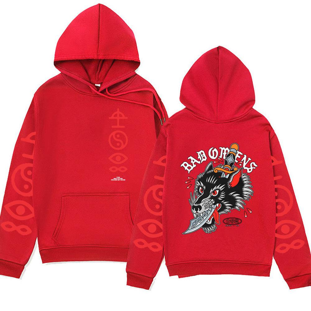 Rapper Bad Omens Band Double Sided Print Hoodie Vintage Arajuku Pullover Street Wear Unisex Autumn Winter Sweater