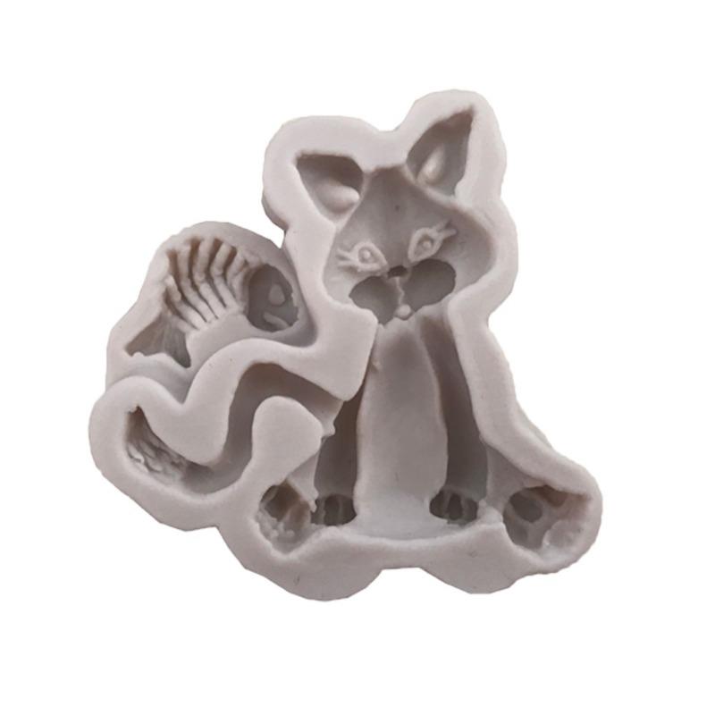 Kitty Silicone Sugarcraft Mold Resin Tools Cupcake Baking Mould Fondant Cake Decorating Tools