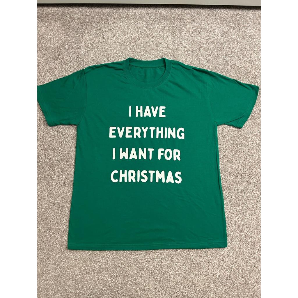 Vintage Christmas Graphic T-Shirt Mens XL Green Excellent Short Sleeve Tee Unisex T-Shirt