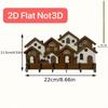 Wood House Key Holder 2D Flat Wall Key Rack New Decorative Key Hanger  Living Room Decor