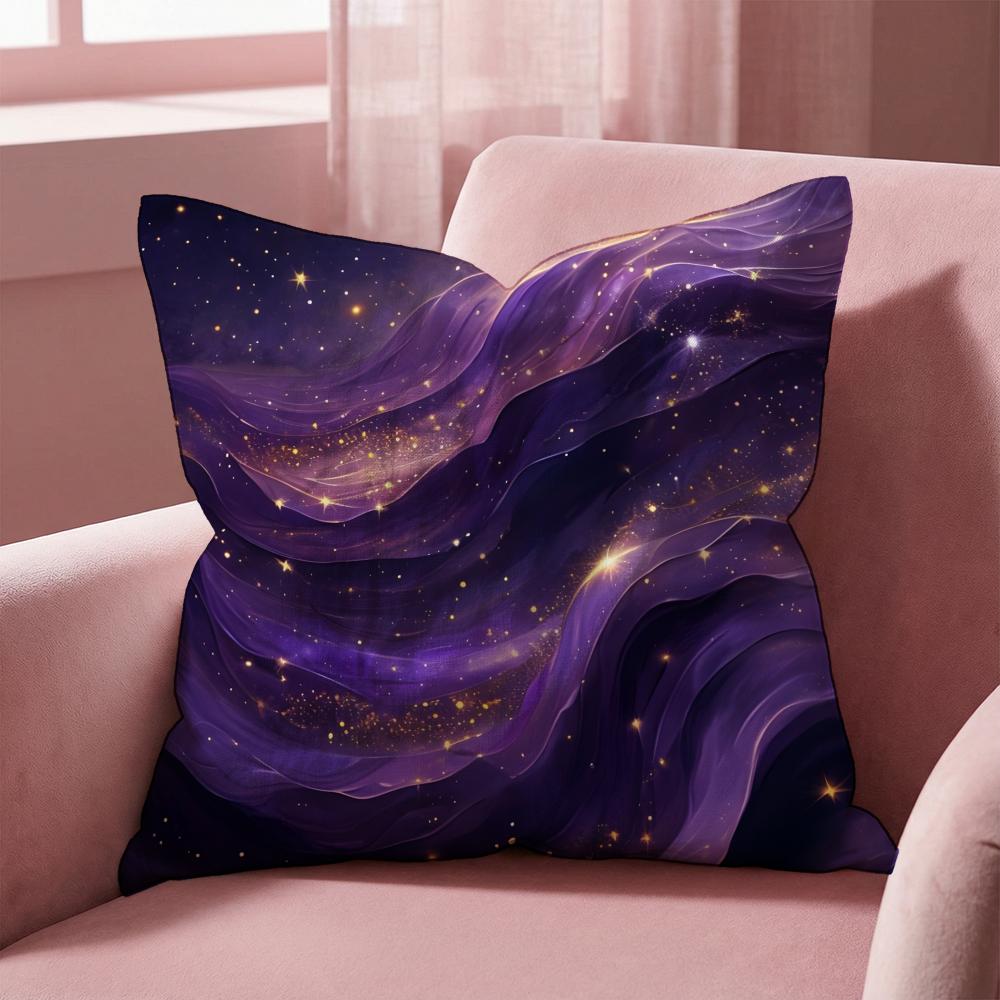 Starry Nebula Texture Cushion Cover MultiScene Pillow Cover for Home Car Reversible Soft Durable for Daily Use