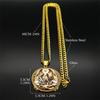 SAINT MICHAEL PROTECT US Archangel Stainless Steel Round Glass Medal Pendant Necklace for Women Men Gold Color Chain Jewelry