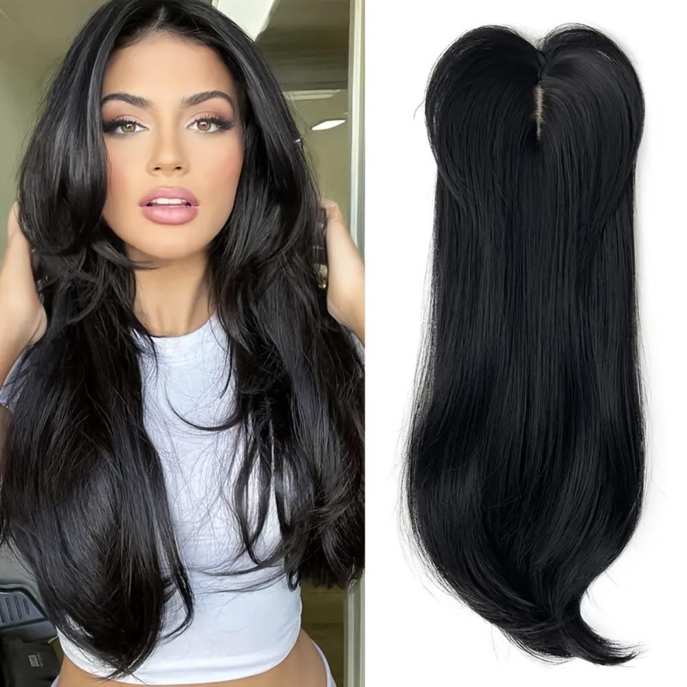Clip-in Schicht-Haartopper mit Pony Ombré Natürliche Topper Haarteile für dünner werdendes Haar