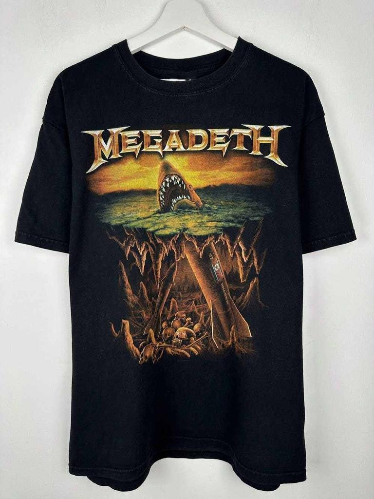 Megadeth Band Shark Graphic T Shirt Black Unisex S-5XL 2B0099