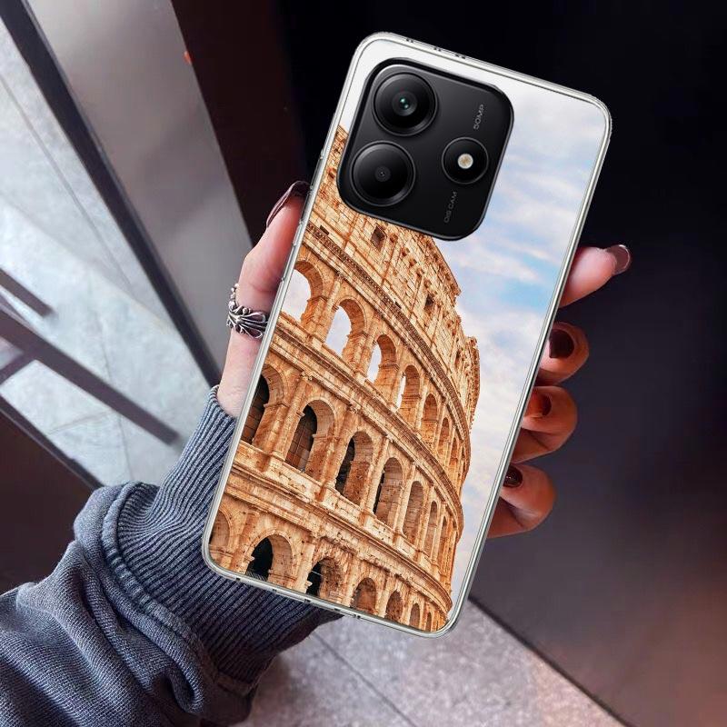 Roman Colosseum Phone Case For Xiaomi Redmi Note 15 14 14S 13 12S 12 Pro Plus 11S 11 10S 10 4G Cover 11E 11T 5G Print Fundas Red