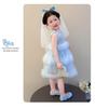 Girls' dress summer dress 2026 new stylish birthday dress princess children's mesh cake dress