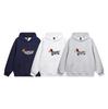 Puppy Print Spring and Autumn New Simple Fashion Harajuku Solid Color Loose Hoodie Street Trend Casual Sports Shirt  Regular Fit