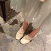 Woman Pumps Mary Jane Shoes for Women Block Heel Square Toe with Medium Heels Footwear Chic and Elegant Stylish Y2k 2025 Trend