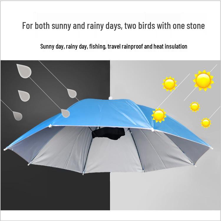 Large Rainbow Sun Hat Umbrella for Street Stalls and Fishing
