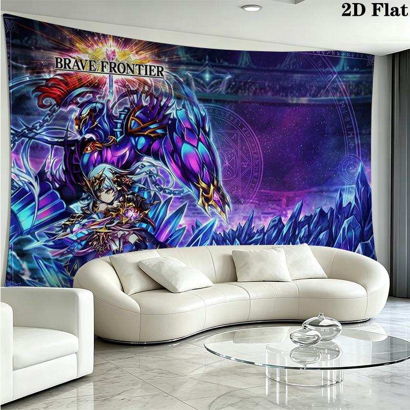 Brave Frontier Wall Tapestry Aesthetic Wall Hanging Printed Fabric Blanket Decorative Tapestries for Bedroom Living Room Home Decor