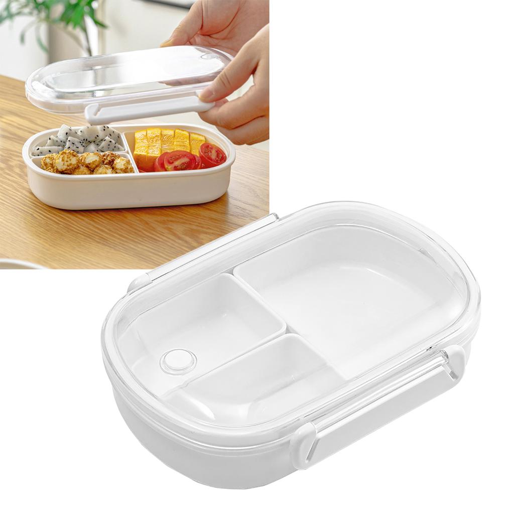 Bento Box 490ml 3 Přihrádky Nepropustná Odnímatelná Pevná ABS Vhodná do mikrovlnné trouby Dětská svačinová krabička pro