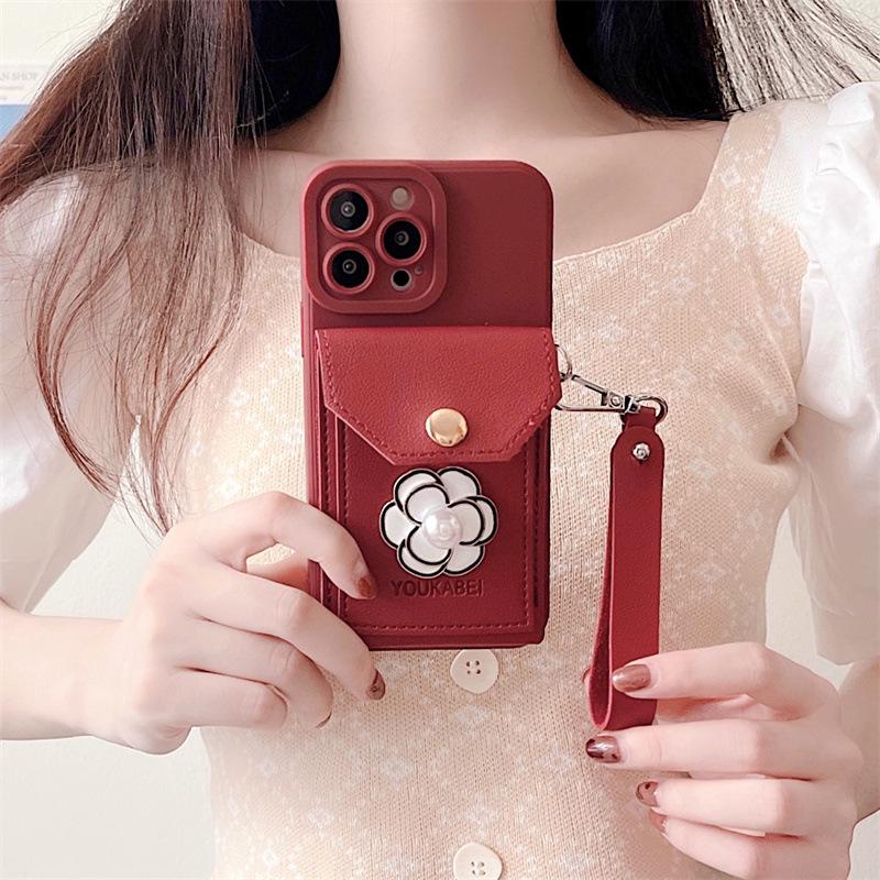 

Чохол з м якого силікону Apple 13 Pro Max з тримачем для карток, ремінцем для руки, захистом від падінь, підходить для iPhone 11, X, 7 Plus, 12 з гаманцем для монет. iPhone 11 Pro Max