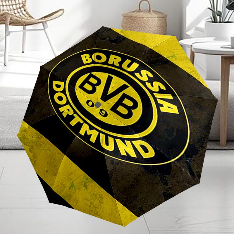 Borussia Dortmund Theme Automatic Umbrella, Lightweight & Portable, 8 Rib, Perfect for Outdoor Travel, Birthdays, Christmas, Gifts.