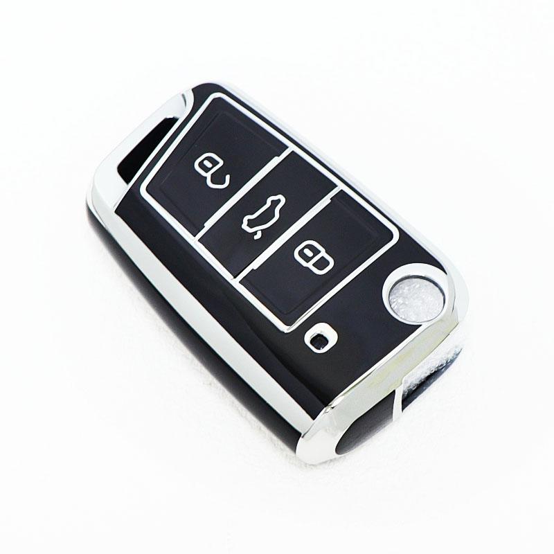 3 Buttons Keyless For Vw Seat Ateca Leon Ibiza Skoda Octavia Golf 7 Tiguan Car Key Case Cover Keychain Fob Shell Accessories