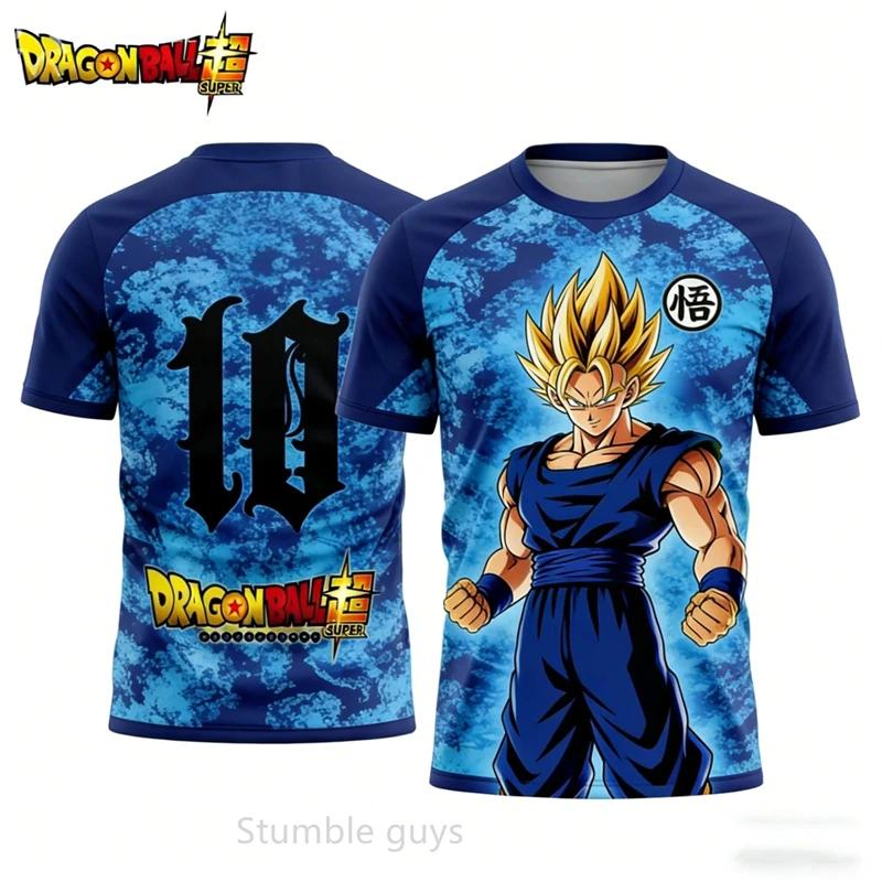 Japan Fußball Team Goku Anime T-Shirt für Männer Frauen, Dragon Ball Grafik Fußball Trikot T-Shirt, Lässiges Fan Geschenk Top Streetwear