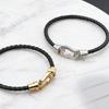 European and American Fashion U-shaped Bracelets Multi-color Braided Leather Rope Magnet Buckle Horseshoe Bracelet Personality Trend