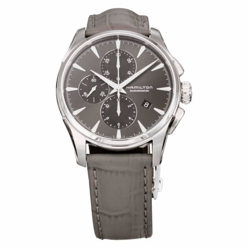 Hamilton Jazzmaster Automatic Chronograph Watch, 42mm, Swiss Brand, Men's, Gray Dial, Stainless Steel, Sapphire Crystal, Automatic, H32586881