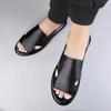 Men's Summer New Sandals and Slippers Men's Leather Sandals Adult Thick-soled Beach Shoes Non-slip Open-toe Leather Sandals 37-45