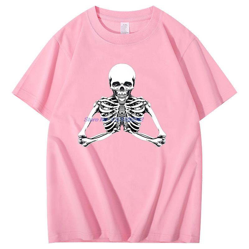 Now I Lay Me Down To Sleep Praying Skeleton Funny Shirts Graphic Tee Summer New In Tops And Tshirts Cotton Mens Tshirts