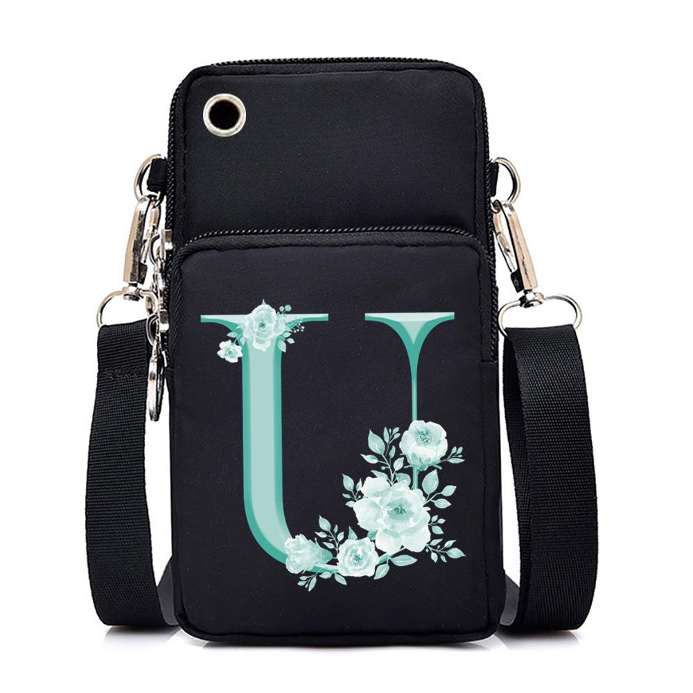 Crossbody Bag 26Alphabet Printed Letters Trend Shoulder Bag Mobile Phone Change Bag