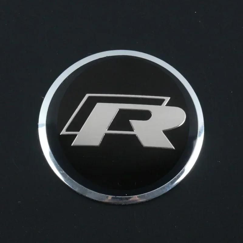 2026 Hot For VW VOLKSWAGEN 65MM Car Wheel Hubcap Stickers Decals for Volkswagen RLINE GTI ABT Golf 5 6 7 Polo Passat Golf Tiguan