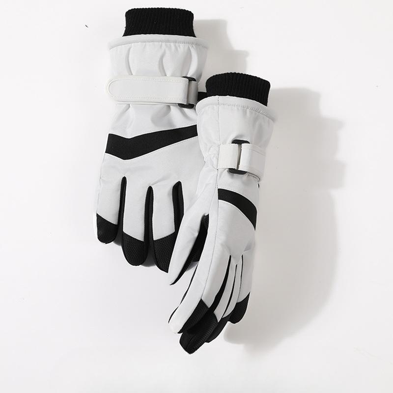 

Winter Ski Gloves for Men and Women Warm Windproof Waterproof Touch Screen Outdoor Cycling Sports Cycling Plus Fleece Gloves average size