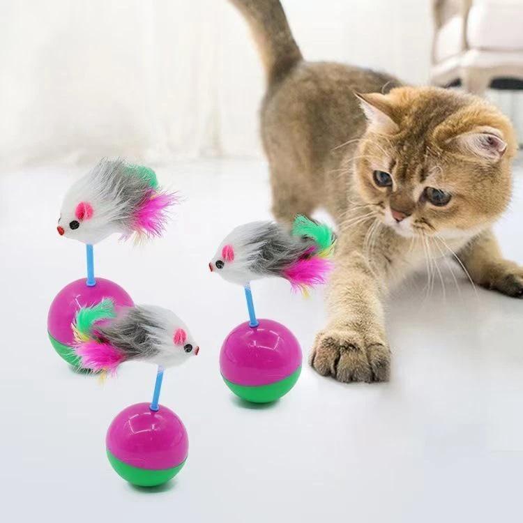 Interactive Colorful Mouse Tumbler Cat Toy - Scratch & Bite Resistant, Self-Play Boredom Relief Plush for Kittens