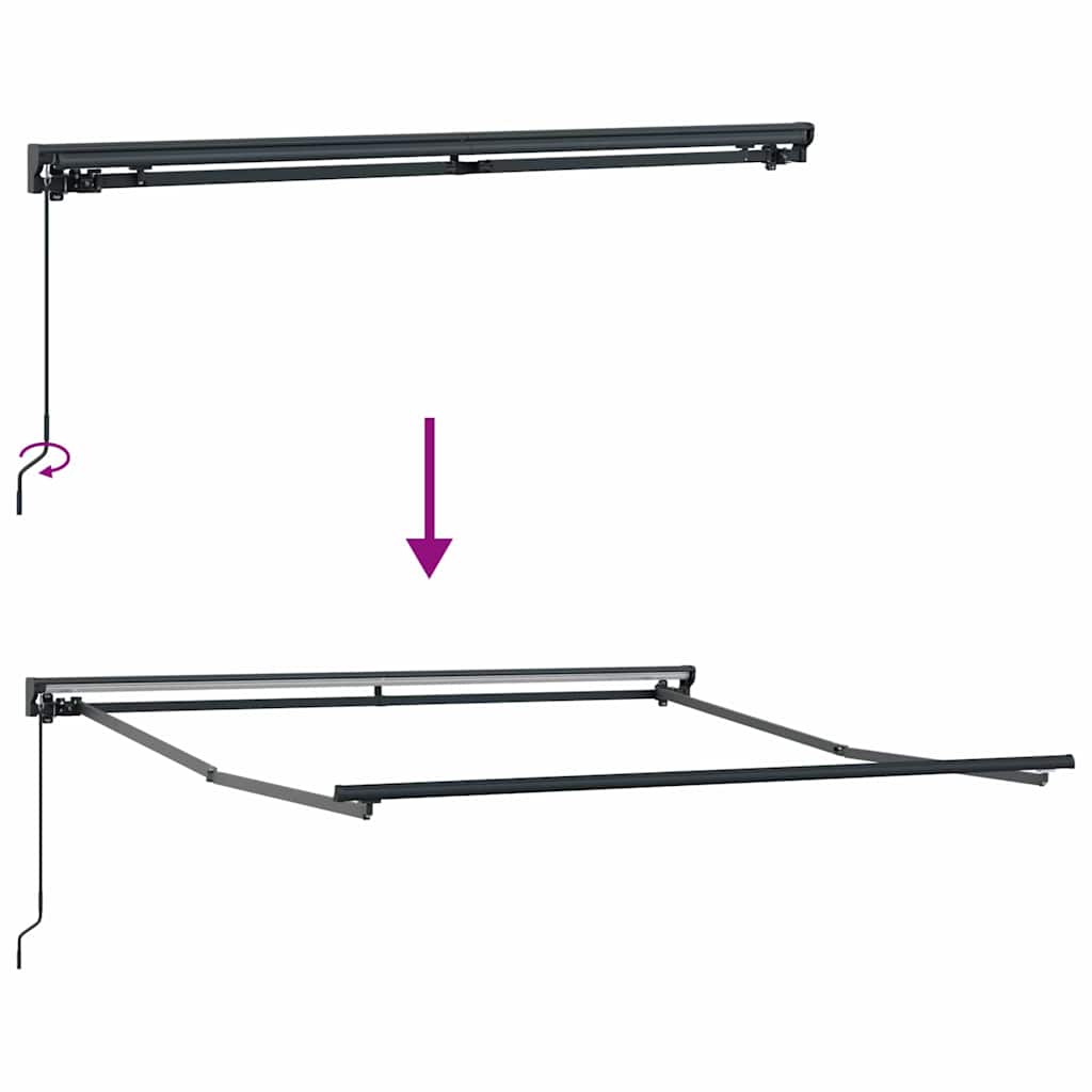 Retractable Awning Frame Green and White 350 X 250 Cm