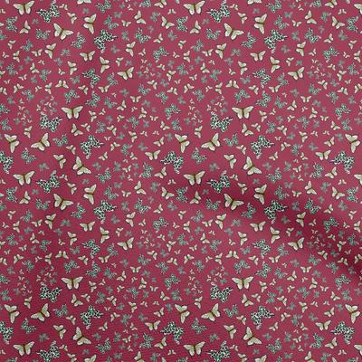 Cotton Flex Dark Magenta Fabric Butterflies Quilting Supplies Print Sewing Fabric By The Yard 40 Inch