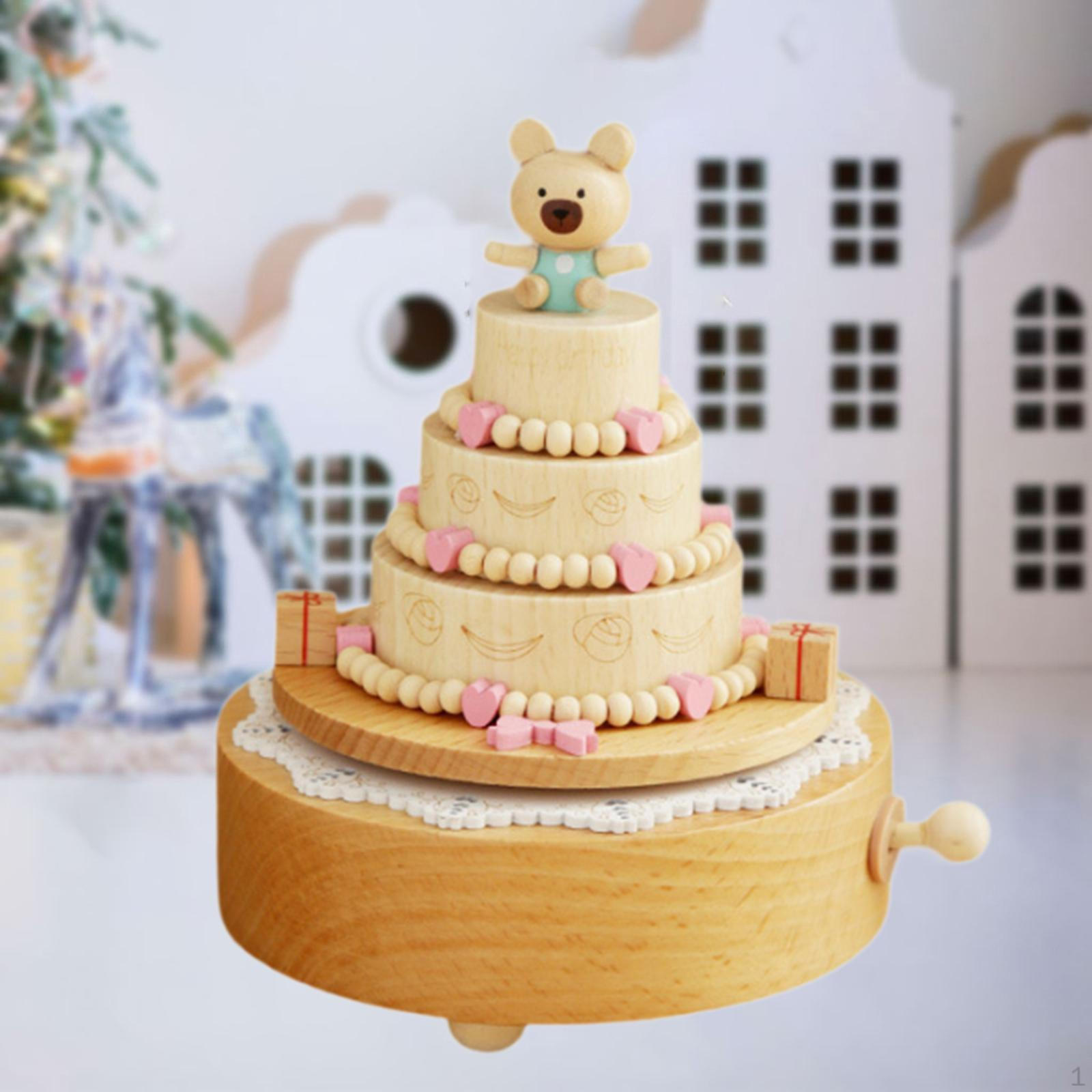 

Деревянная музыкальная шкатулка музыкальная фигурка заводная игрушка ручная милая механическая Bear